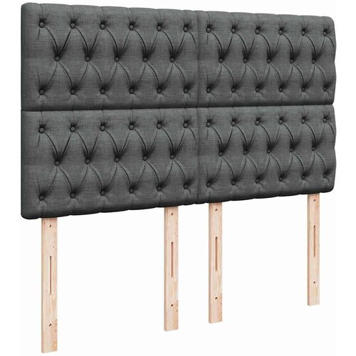 VidaXL otomanski krevet s madracem tamnosivi 140x190cm od tkanine Slike