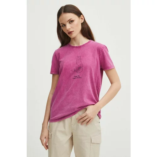 Medicine Pamučna majica za žene, boja: ružičasta