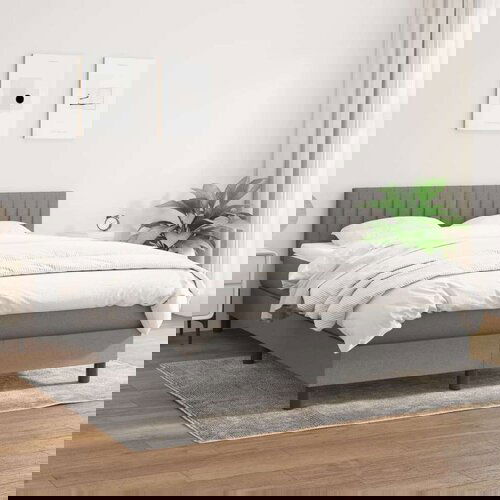  Box spring postelja z vzmetnico temno siva 140x200 cm blago, (20902279) Slike