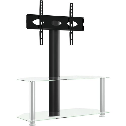 Maison Chic Kotno TV stojalo - Televizijska omarica - TV omarica 2-nadstropno za 32-70" črno in srebrno, (21700655) Cene