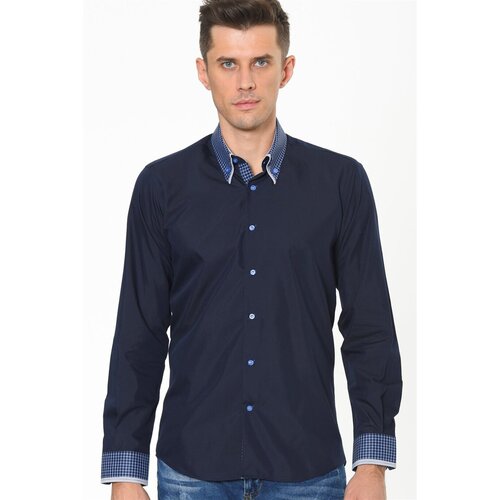 Dewberry G692 MEN&amp;#039;S SHIRT-NAVY-SACX Slike