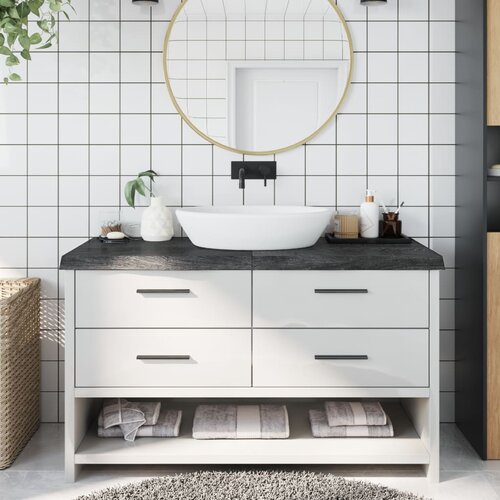  Kopalniški pult temno siv 140x60x6 cm obdelan trden les Cene