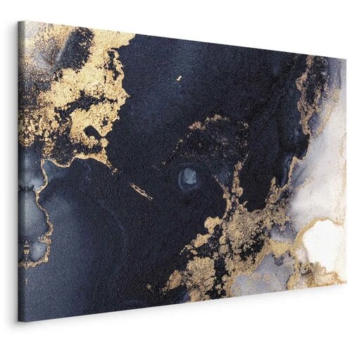  Slika - Marble and navy blue – abstract textured pattern inspired by the starry sky 90x60 Na talijanskom platnu Cene