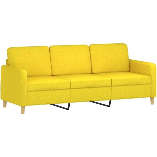  Trosjed s tabureom svjetložuti 180 cm od tkanine Slike