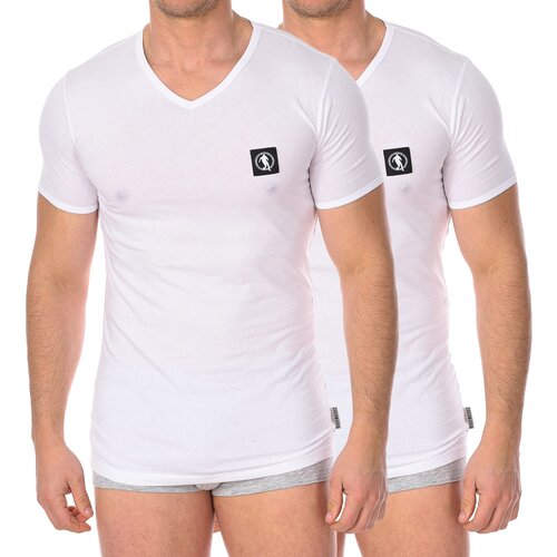 Bikkembergs Majice s kratkimi rokavi BKK1UTS08BI-WHITE Bela Cene