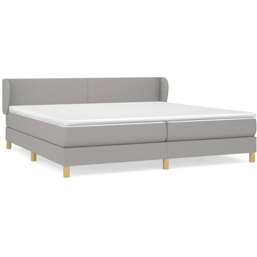 VidaXL Box spring postelja z vzmetnico svetlo siva 200x200 cm blago, (20789017) Slike