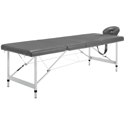  Masažni stol s 4 zone i aluminijskim okvirom antracit 186x68 cm