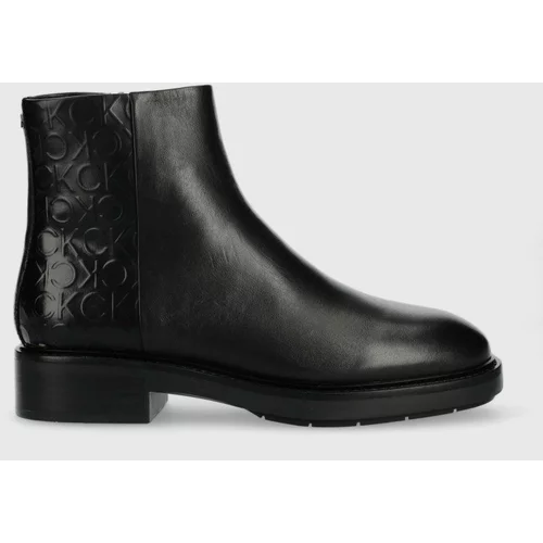Calvin Klein Gležnarji Rubber Sole Ankle Boot ženski, črna barva