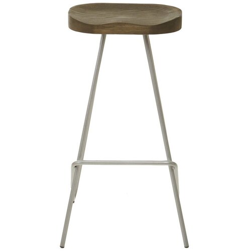 Premier Housewares Barska stolica od čvrstog brijesta u srebrnoj boji/u prirodnoj boji (visine sjedala 78 cm) District &amp;ndash; Slike