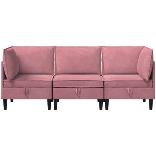  Set namje&amp;scaron;taja za dnevni boravak 3 pcs Ružičasta Bar&amp;scaron;un - Ružičasta 2x kutni +1x srednji Slike