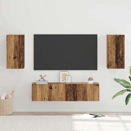 VidaXL Komplet TV omaric s polico 4 pcs Star les 30.5 x 30 x 60 cm Slike
