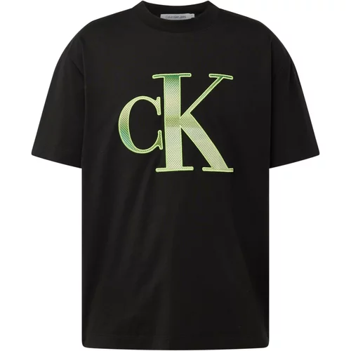 Calvin Klein Jeans Majica pastelno zelena / svijetlozelena / crna