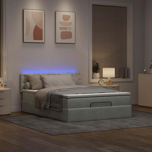  Otomanski krevet s madracem i LED 140x190 cm bar&amp;scaron;unasti Slike