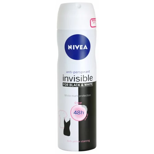 Nivea Invisible Black & White Clear antiperspirant v pršilu za ženske 150 ml