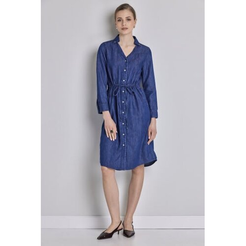 Legendww jeans midi kosulja-haljina sa vezivanjem Cene