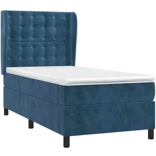 vidaXL Box spring krevet s madracem tamnoplavi 90x190 cm baršunasti Cene