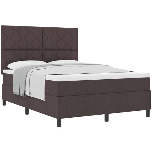 VidaXL Postelja z vzmetnico temno siva 140x190 cm Tkanina, (22083492) Slike