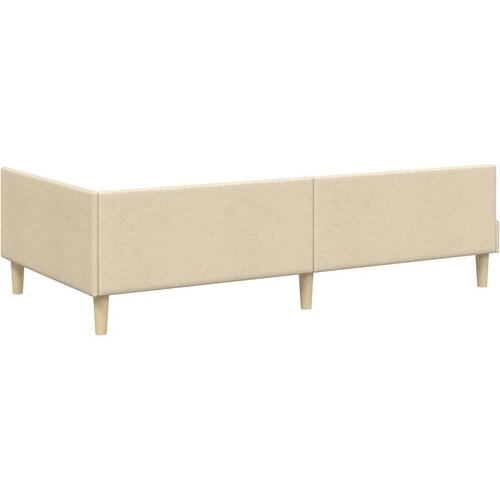 vidaXL Kutni okvir kreveta Ostalo s uzglavljem Krema 90 x 200 cm Cene