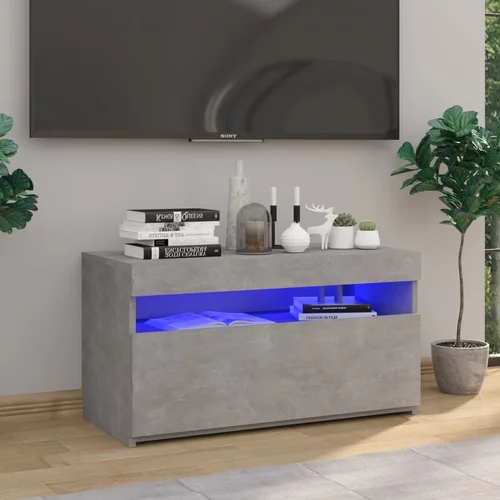 vidaXL TV ormarić s LED svjetlima siva boja betona 75 x 35 x 40 cm