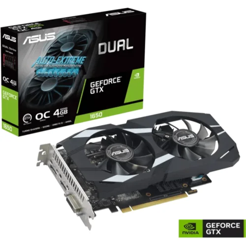 Asus DUAL-GTX1650-O4GD6-P-EVONVIDIA GeForce GTX 16504GB GDDR6 128bit;DVI,HDMI,DP