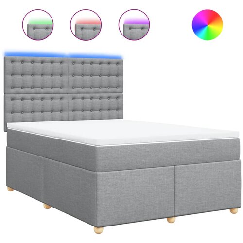 Maison Chic Box spring posteljni - Vzmetna postelja z vzmetnico svetlo siv 140x190 cm blago SL4538, (21903517) Cene