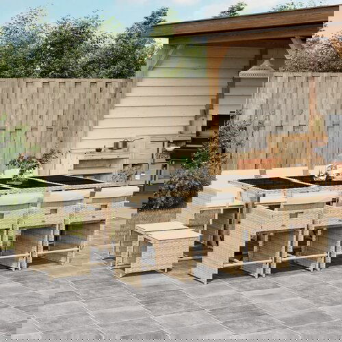 vidaXL 13-dijelni vrtni blagovaonski set od poliratana s jastucima bež Cijene