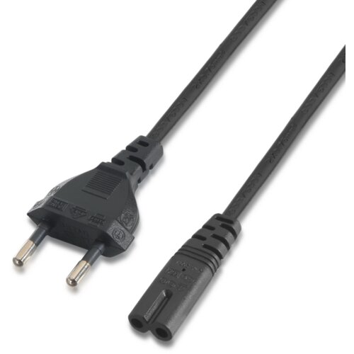AISENS Kabel Alimentacion Forma 8 CEE7 16 M-C7 H Negro 1,5M, (21090847) Slike