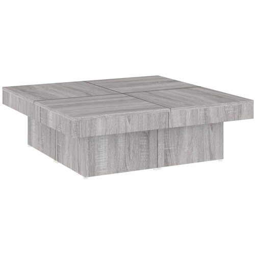 Maison Chic Klubska mizica - kavna mizica - Nizka mizica siva sonoma 90x90x28 cm inženirski les, (21753205) Slike