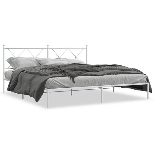vidaXL Metalni okvir za krevet s uzglavljem bijeli 180x200 cm Cijene