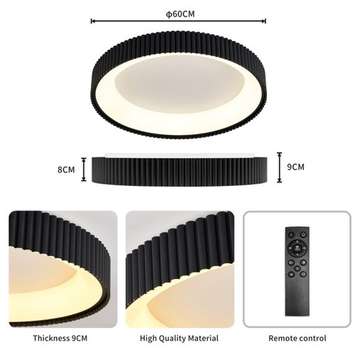  Brilagi - LED prigu&amp;scaron;iva stropno svetlo FALCON MODERN LED/54W/230V 60 cm crna +daljinski upravljač Slike