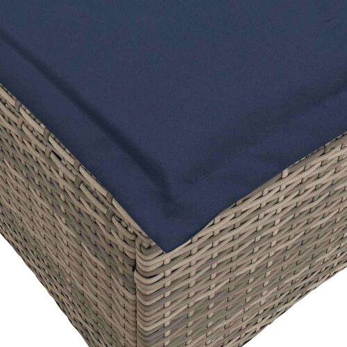 VidaXL Vrtni tabure s jastucima 2 kom sivi 55x55x36 cm poliratan Slike