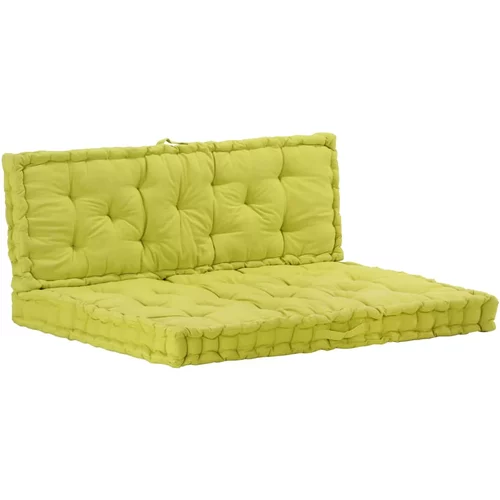 vidaXL Paletni podni jastuci 2 kom pamučni zeleni