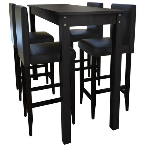 Barski Stol s 4 Barske Stolice Crne Slike