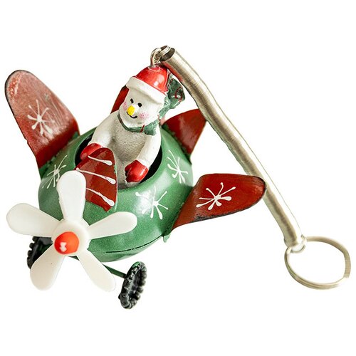  Novogodisnji ukras za jelku snesko u avionu EL zeleni Slike