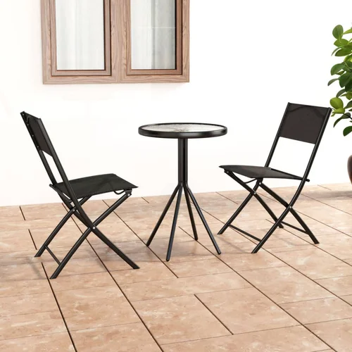 vidaXL 3-dijelni bistro set od čelika crni