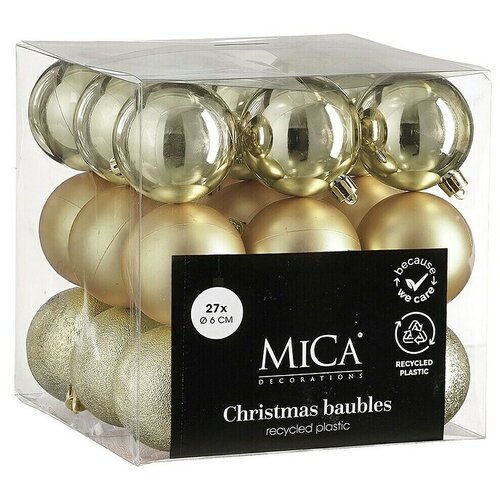 Mica Decorations Božićne kuglice (Šampanjac, Plastika, Promjer: 6 cm, 27 Kom.) Cijene