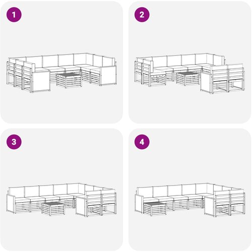 Set vanjskih sofa 10 kom. Prirodna i krem Slike