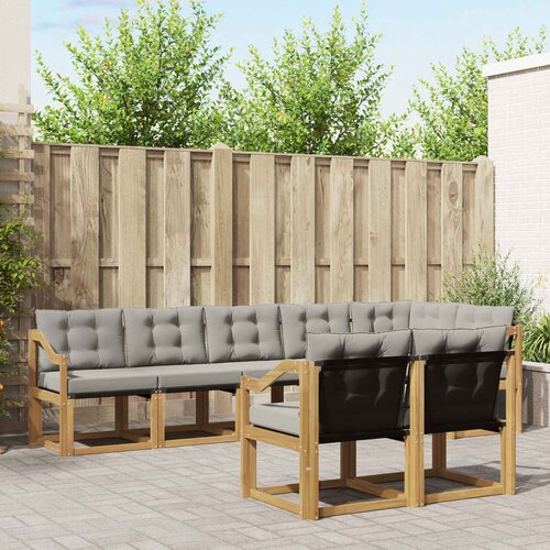  Set vanjskih sofa 8 kom. Bijela i svjetlosiva Smeđa 304 x 126,5 x 73 cm Cene