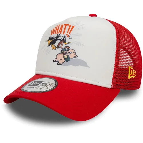 New Era Looney Tunes Daffy Duck and Porky Pig Red A-Frame Trucker Cap