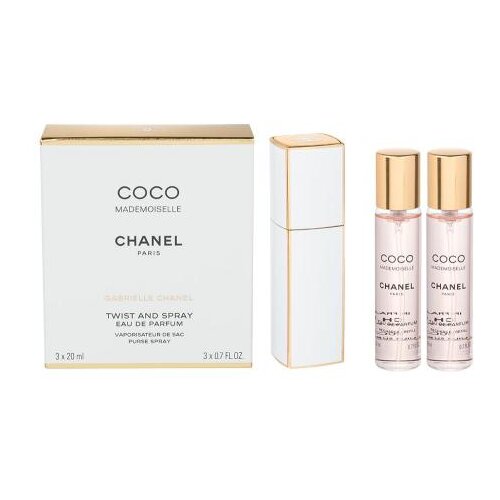 Chanel Coco Mademoiselle 3x20 ml parfumska voda &amp;quot;zasuči in razpr&amp;scaron;i&amp;quot; za ženske Slike
