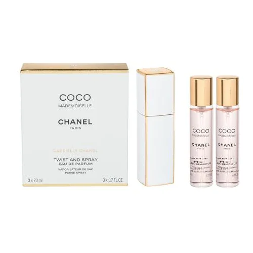 Chanel Coco Mademoiselle 3x20 ml parfumska voda "zasuči in razprši" za ženske