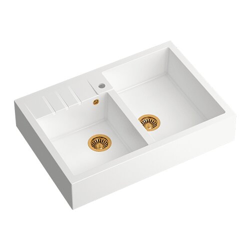 Quadron sudoper BILL 120 + nano PVD snježno bijela/bakar Cijene