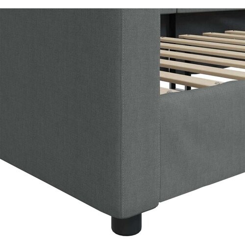VidaXL Dnevni krevet tamnosivi 90 x 200 cm od tkanine Slike