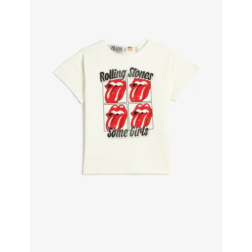 Koton Rolling Stones T-Shirt Licensed Short Sleeve Crew Neck
