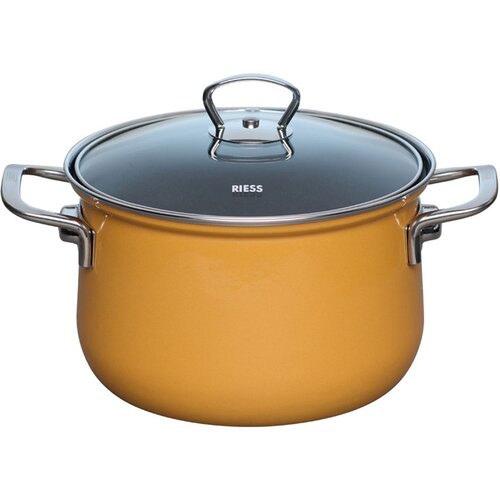 RIESS lonec s pokrovom Orange 20cm, 3,5l, dva ročaja, emajl Slike