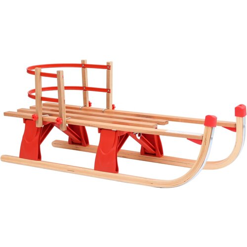 VidaXL Sklopive sanjke s naslonom 119 cm drvene Slike