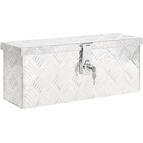  Kutija za pohranu srebrna 50 x 15 x 20,5 cm aluminijska Cene