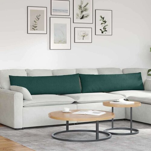 vidaXL jastučići za sofu 2 pcs tamnozelena 145 x 40 cm tkanina Cene