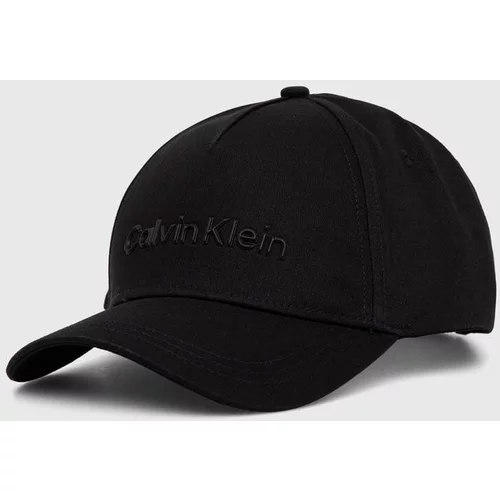 Calvin Klein Bombažna bejzbolska kapa črna barva, K50K511987