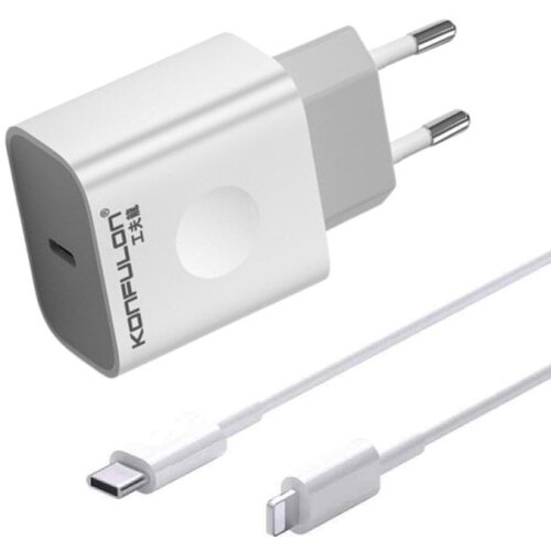 Konfulon C69D brzi kućni punjač 20W + DC13 Lightning KABL Slike